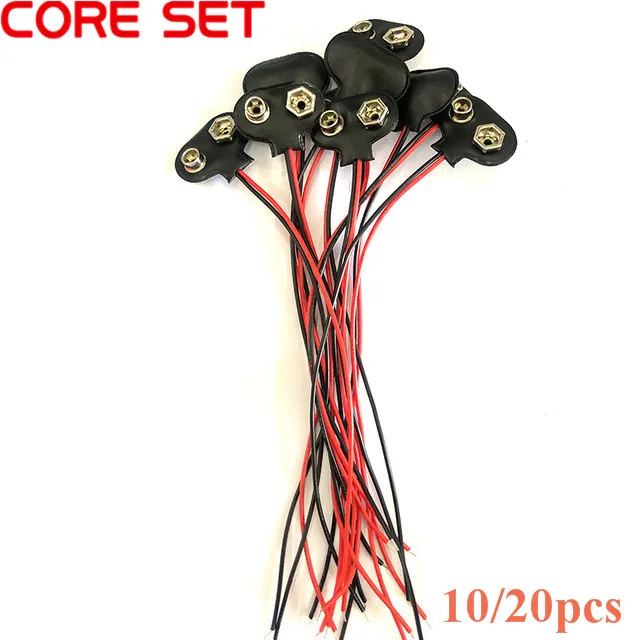 10/20pcs 9v Battery Connector 9V Battery Snap Connector Clip Lead Wires