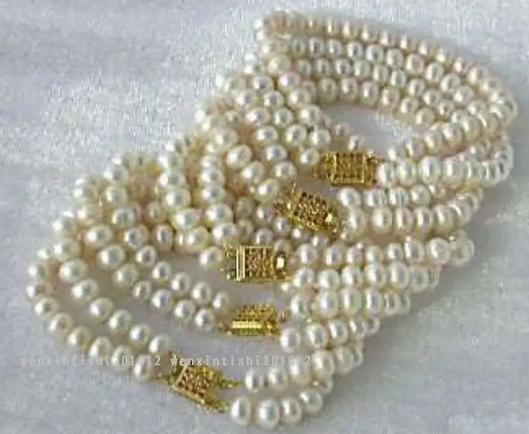 

Wholesale price 16new ^^^^ Wholesale 5PC 6-7MM White Akoya Cultured Pearl Bracelet 7.5