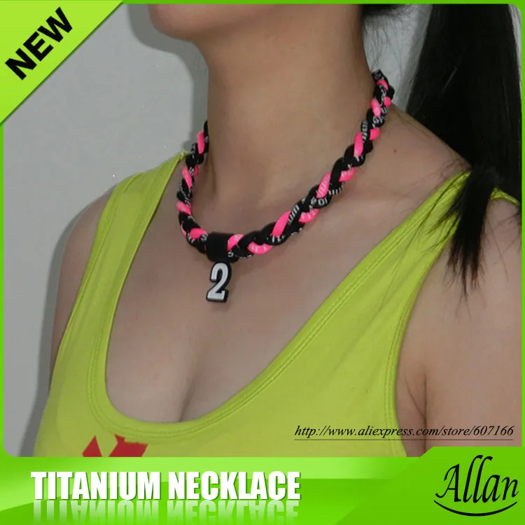 50pcs Bio Energy Ion Silicon Sports Braided Multicolor Brand Titanium Necklace | Украшения и аксессуары