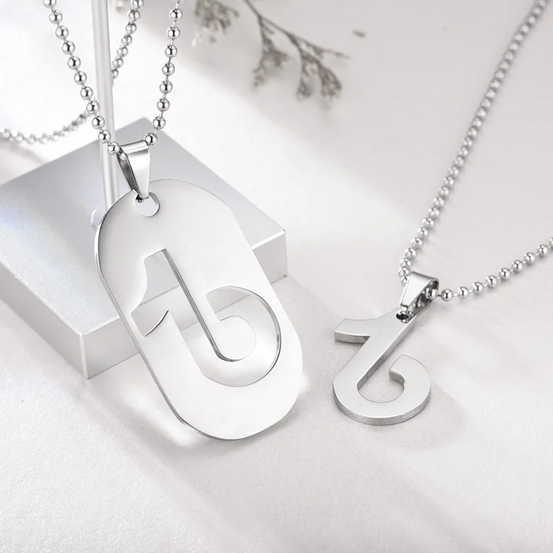 

Hip Hop Musical Note Necklaces Stainless Steel Black Silver Gold Color Card Music Couple Design Pendant Necklace Lovers Gift