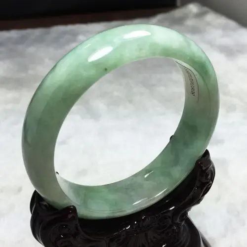 

2468 Certified Grade "A" Natural Green Jadeite Jade Gems Bangle Bracelet