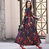 Plus Size Quality Muslim Women Long Sleeve Long Maxi Dubai Abaya Dress Fashion Floral Jacquard Dress Elegant Fall Vintage S-4XL ► Photo 1/6