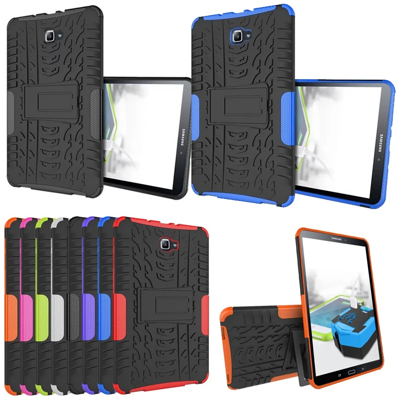 Heavy Duty For for Samsung Galaxy Tab A6 10.1 2016 T585 T580 Cover Armor Silicone Stand Funda