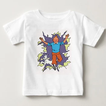 

T Shirt adventures kid 2020 summer t-shirt Cotton O Neck baby t-shirt children tintin infant toddler animation Tops t shirt boys
