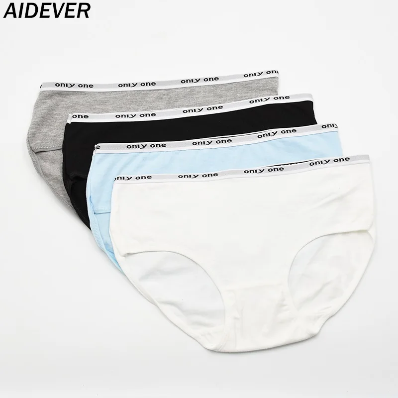 AIDEVER/женские хлопковые трусы, простое нижнее белье с буквенным принтом, женское сексуальное белье, короткие штаны, kawaii Package, трусы с заниженной талией