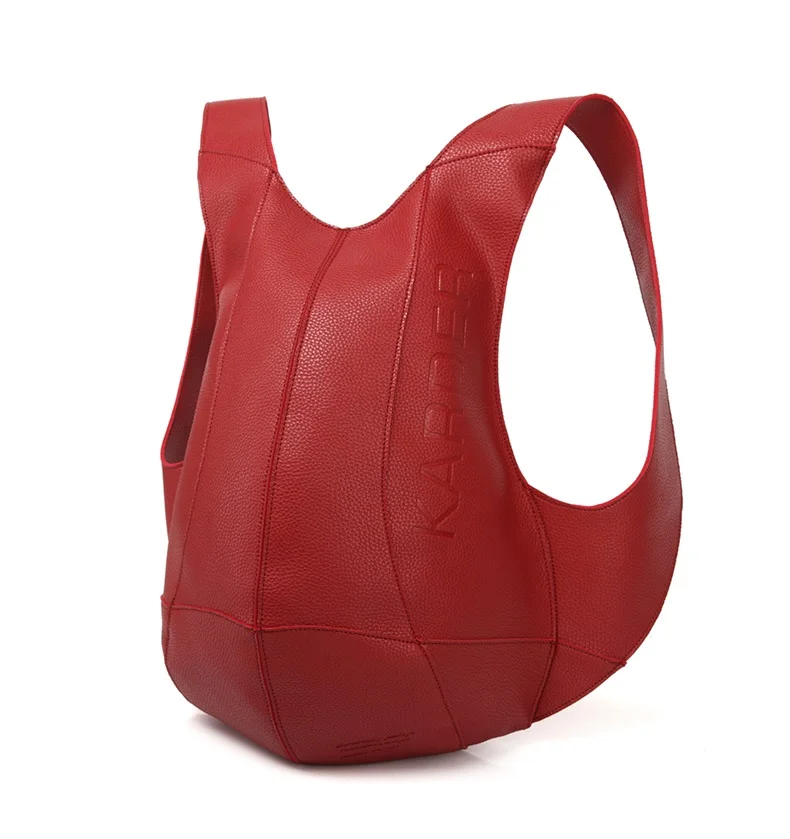 Рюкзак в форме черепахи, женские сумки для путешествий, рюкзак с защитой от кражи, сумка на плечо, Кожаная Мотоциклетная сумка из искусственной кожи, школьный рюкзак для мужчин, рюкзак для колледжа - Цвет: Red