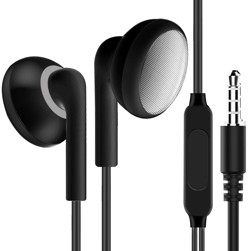 

Universal 3.5 mm Wired Earphone Flat Noise Isolating Stereo Bass Earphone In Ear Wired Earbuds Stereo Headset with Mic