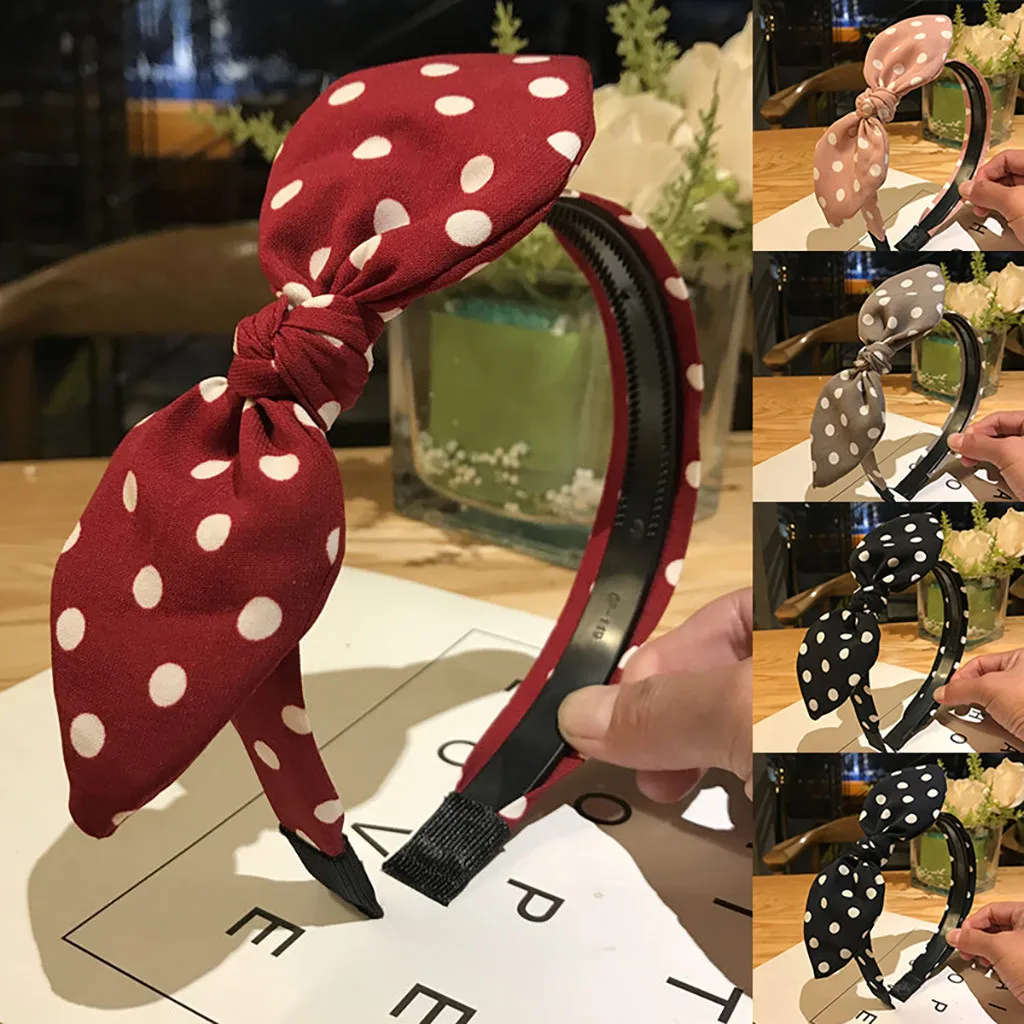 

Headbands Women's Black Red scrunchie Headband Headband Wave Point Cross Tie Headband Hair Band Hoop hair accessories-30