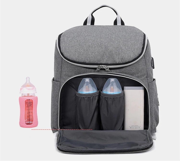 Fashion Baby Diaper Bags With Usb Interface Large Capacity Waterproof Mummy Maternity Nappy Bag For Mom Multifunctional Backpack (4)