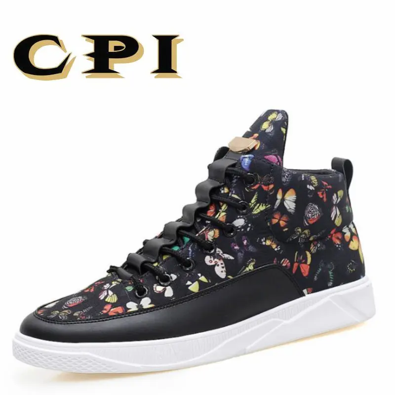 CPI Brand 2018 New Solid Color High Top Shoes Men Casual Lace-up light Shoes chaussure homme Male Fashion Design Sneaker DY-45