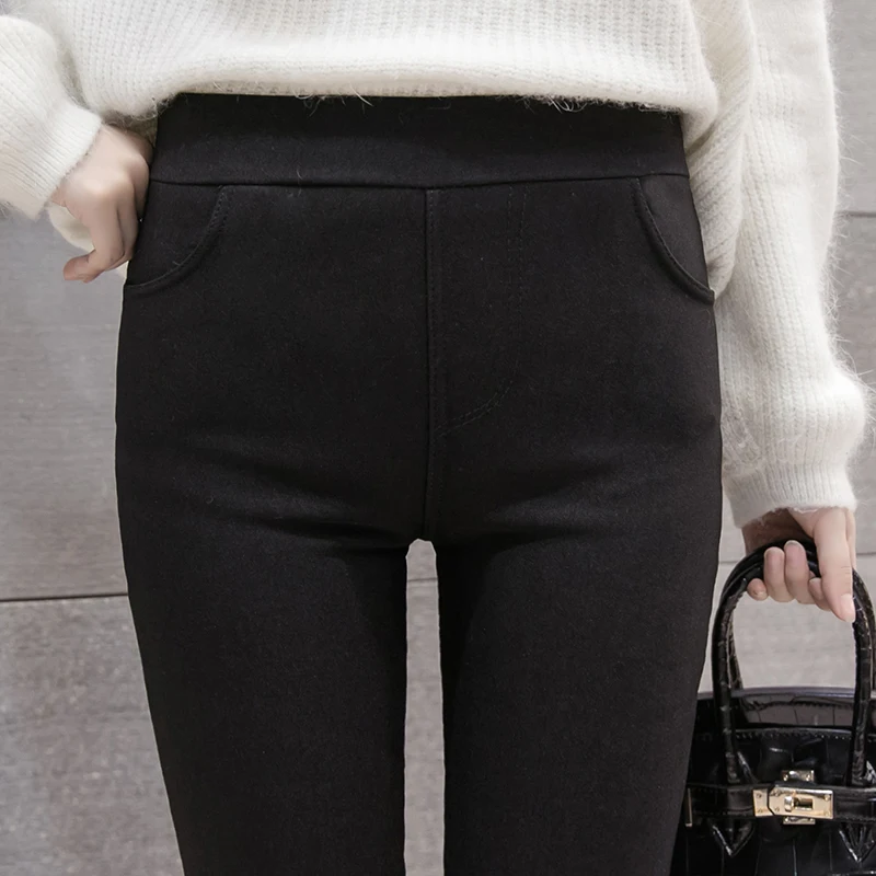 Новинка, осенне-зимние женские штаны, бархатные утолщенные Леггинсы, женские теплые брюки-карандаш, плотные эластичные брюки