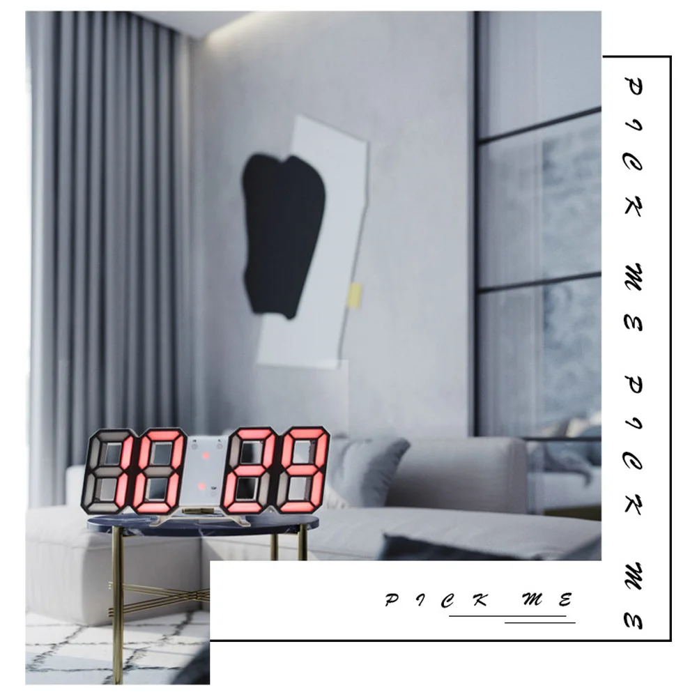 Cena Zegar ścienny led 3D nowoczesna tablica cyfrowa budzik biurkowy Nightlight zegar ścienny dekoracja wnętrz salon cyfrowy zegarek