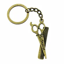 1 шт. мужской брелок ножницы аксессуары ювелирные подарки для детей 24x53 мм Кулон Античная бронза