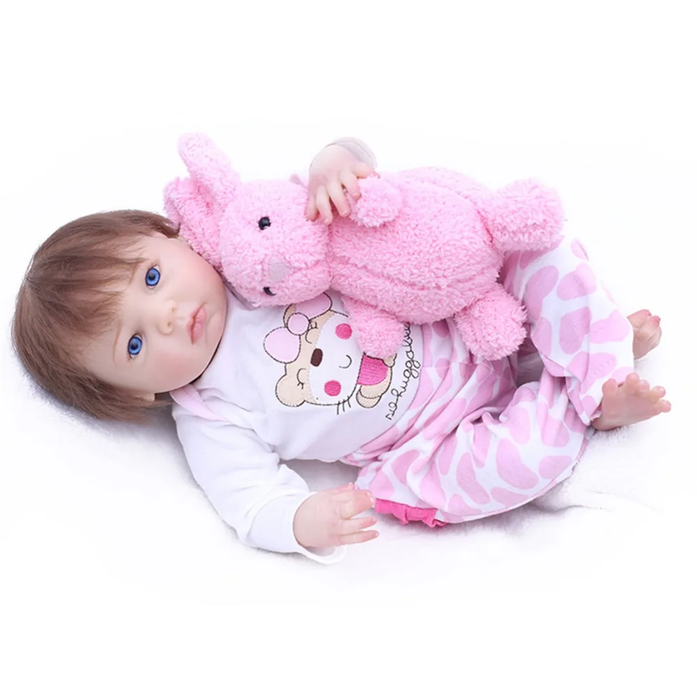 SanyDoll 16 дюймов см 43 см Силиконовые baby reborn куклы, кукла reborn прекрасный розовый костюм куклы праздничные подарки