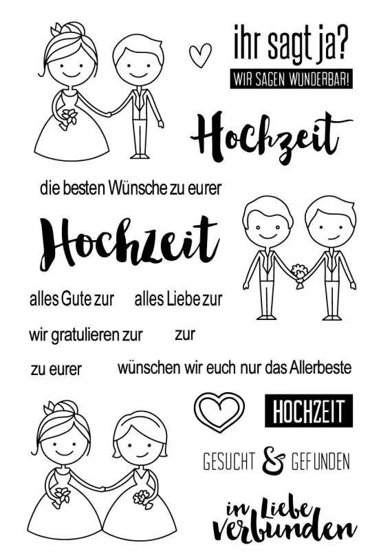 

German wedding Transparent Clear Silicone Stamp/Seal for DIY scrapbooking/photo album Decorative clear stamp A542