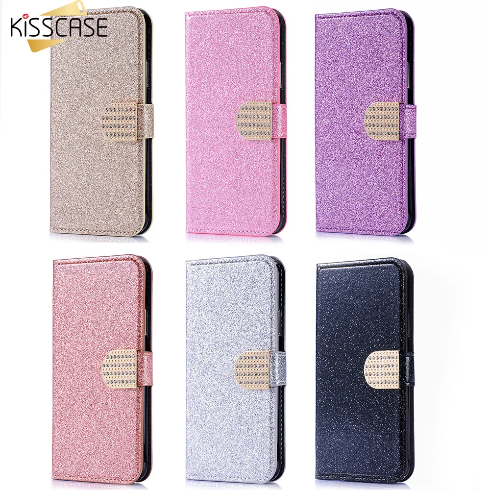 KISSCASE Модный Блестящий футляр для iPhone 7 8 Plus 6 защитная задняя крышка из