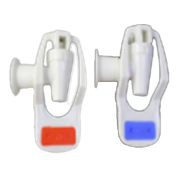 Water Dispenser Replacement Push Type White Plastic Tap Faucet 2 Pcs