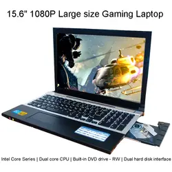 Ноутбук 15,6 ''1920*1080 Dual Core 8 GB Оперативная память DDR3L120GB SSD Встроенная память Windows10 Тетрадь 3 rdth i7 клавиатуры компьютера встроенный dvd-привод