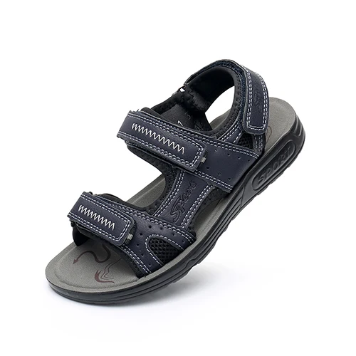 Apakowa Boys Open Toe Sports Sandals Children Hook and Loop Beach Sandals for Walking Running Water Shoes Navy Brown Grey 31-41 children's sandals near me Children's Shoes