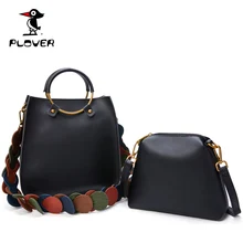 Plover 2 bolsas de las mujeres bolsos de lujo compuesto pu cuero bolsa de hombro mujeres del diseñador del verano office lady bolsa de asas casual