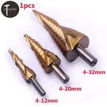1PCS HSS 4-12/20/32mm Titanium Spiral Groove Step Drill Bit Metalworking Step Drill Hole Cutter Cone Drilling Saw Tools 1PCS HSS 4-12/20/32mm Titanium Spiral Groove Step Drill Bit Metalworking Step Drill Hole Cutter Cone Drilling Saw Tools