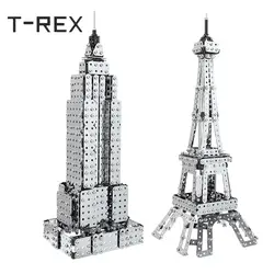 1150 шт. DIY нержавеющая сталь Эйфелева башня Empire State Building Конструкторы модель техника строительство Кирпичи Детские развивающие игрушки