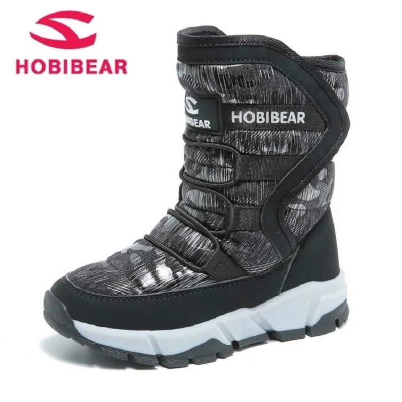 

HOBIBEAR 2018 New Winter Shoes For Boys And Girls High Quality Fashion Kids Winter Boots Warm Snow Children's Boots Size 28-38