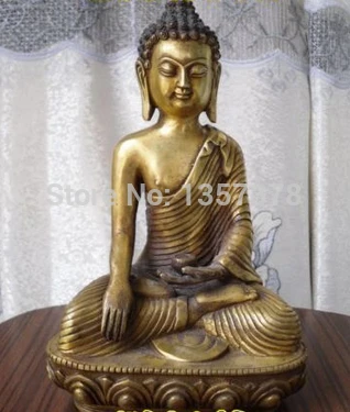 

shitou 00561 Tibetan Buddhist bronze shakyamuni with lutos buddha statue 23 cm
