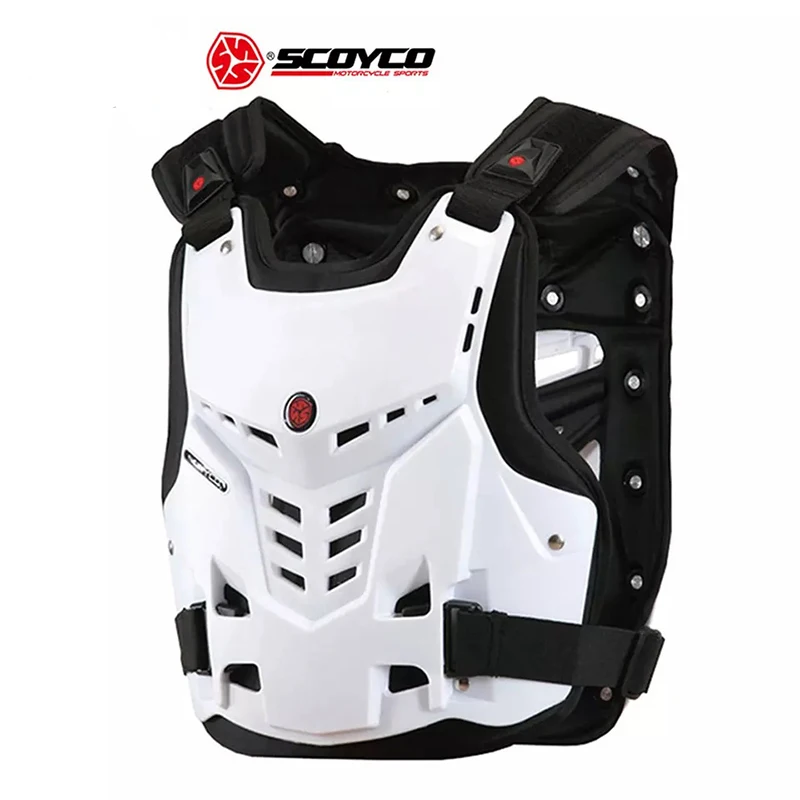 

Scoyco Flame-Retardant White Motorcycle Body Armor Upper Jacket Motorbike Protective Guard Moto Cyclist Gears