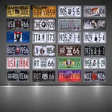 Дорога 66 автомобиля номерной знак бюстгальтер USA че винтажный металлический постер знаки олова бар клуб гаража стены дома украшения YA021