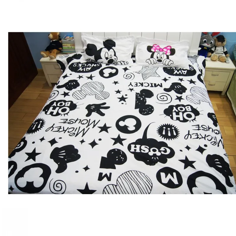 

Mickey Minnie Mouse 3D Printed Bedding Sets Adult Twin Full Queen King Size Bedroom Decoration Duvet Cover Set no Comforter