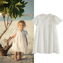 Платье для маленьких девочек с длинными рукавами полые резные детская одежда летнее платье Детская одежда Обувь для девочек платье