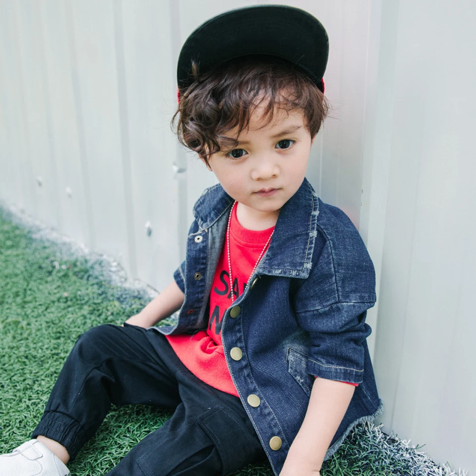 Fashion Denim baby Boys Children outerwear coat fashion kids jackets