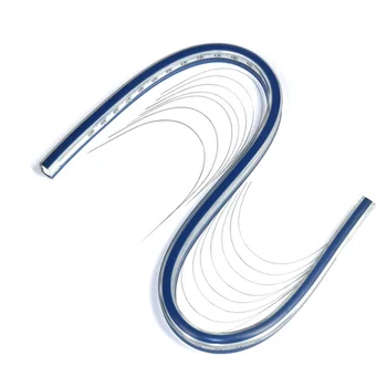 

Woodworking Tailors Soft Serpentine Plastic Soft Plastic Flexible Curve Ruler Blue White Drawing Design Soft Ruler