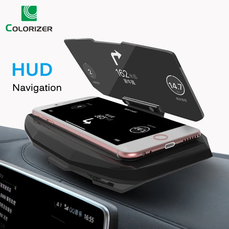 

Universal Phone Car Mirror Holder Windscreen Projector HUD Head Up Display GPS Navigation HUD Folding Bracket For iPhone Samsung