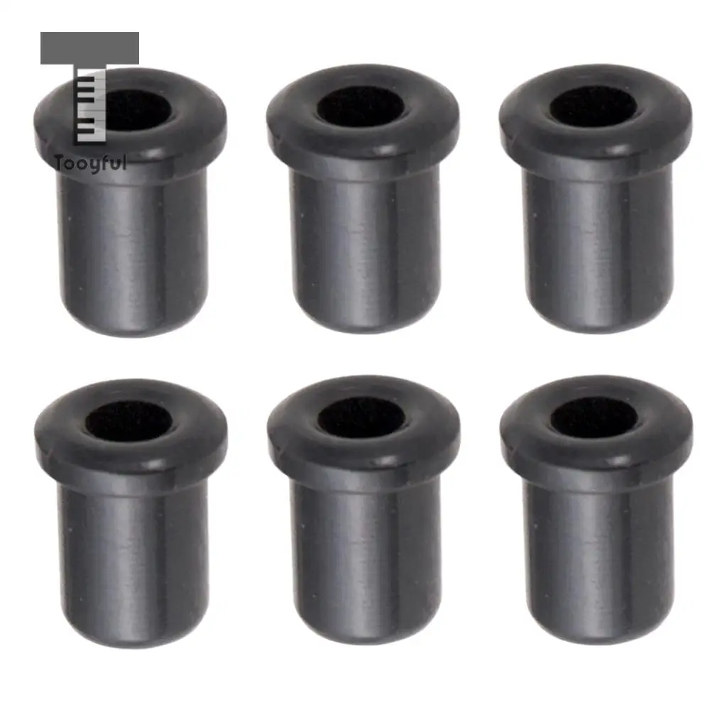 Tooyful 6PCS Guitar String Mounting Ferrules Through Body Bushing for Electric Guitar Black