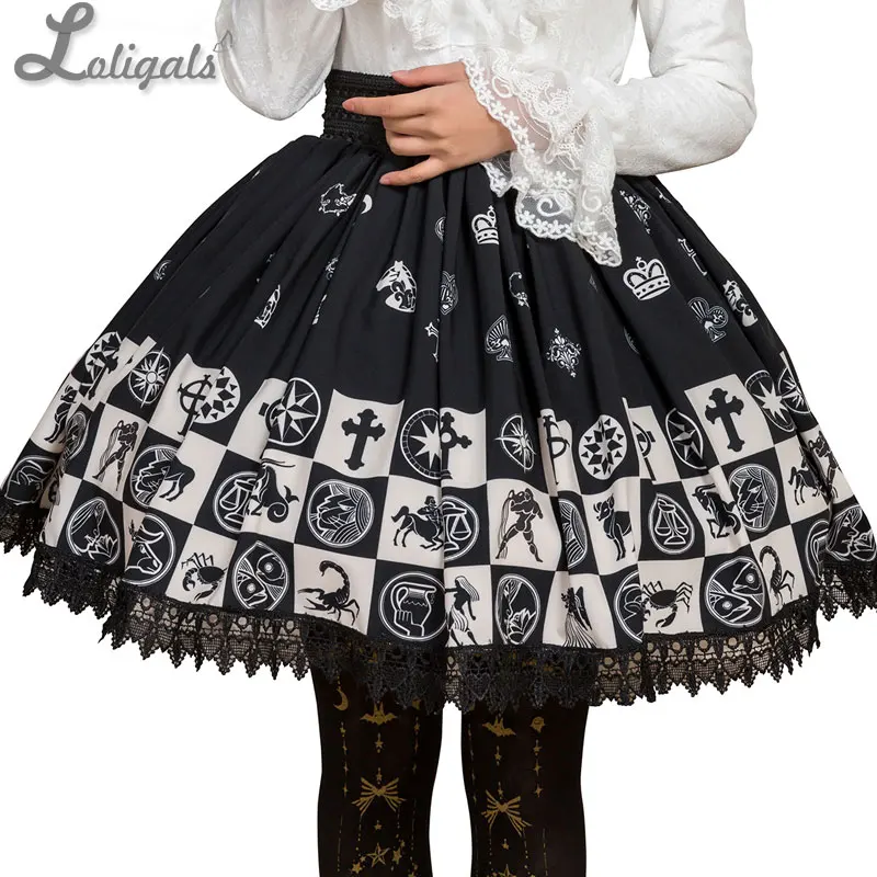 Классический знак зодиака печатных короткая юбка Mori Girl мини-юбка для лета Четыре цвета