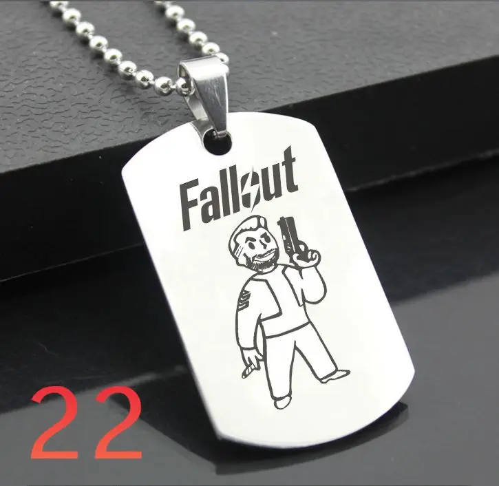 Идеальный JL Fallout западный стиль армейская карточка персонализированные Diy буквы кулон сталь ожерелье персонализированные подарки FSYX01 - Цвет: Темный хаки