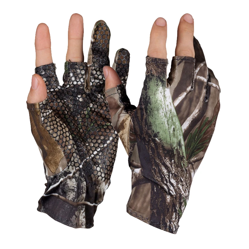 

Fingerless Hunting Camo Fishing Gloves Camouflage Comfortable Anti Slip Elastic Fishing Gloves Skidproof Nonslip M L XL 3 Size
