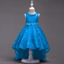 Модная элегантная одежда для свадьбы; цвет красный, небесно-голубой; детское платье с цветочным узором для девочек; пояс с бусинами для выпускного вечера; вечерние платья для детей