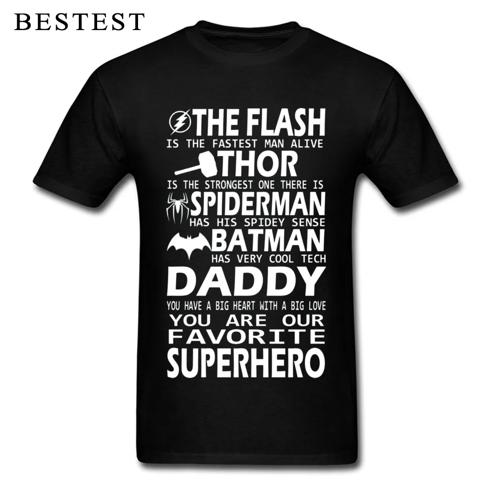 

100% Cotton Men Tshirt Daddy Superhero Top T-shirts 3D Spiderman T Shirt Cool Crew Neck Tees Wholesale Marvel Clothing