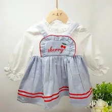 Новое Осеннее винтажное милое платье принцессы для девочек клетчатое платье с вышивкой Modis детская одежда vestidos Y1811