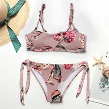 Traje de baño Sexy de cintura alta con estampado Floral, Bikini Push Up 2019, traje de baño Vintage para mujer, Bikini, traje de baño, traje de baño para mujer # sx