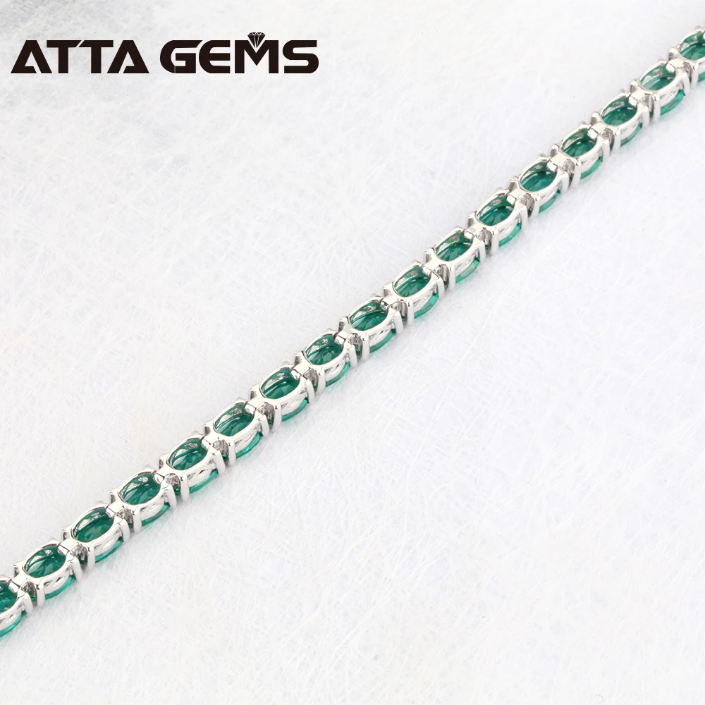 Зеленый Изумрудный браслет из стерлингового серебра 33 штуки овальной формы 4 мм* 6 мм, создан Изумрудный верх и модные женские роскошные ювелирные изделия