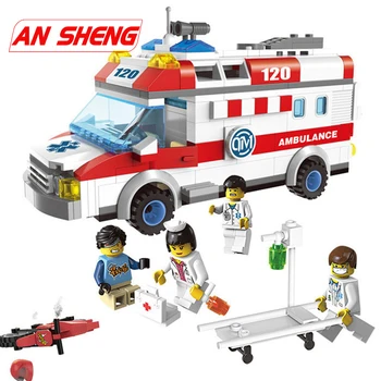 

City Ambulance Car Figure Blocks Educational Construction Building Blocks Compatible All Brands DIY Bricks Toys Children Gifts