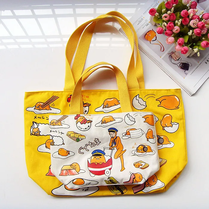 IVYYE 1 шт. Kawaii gudetama Модные Портативные холщовые сумки для обедов, мультяшная сумка для пикника, коробка для еды, сумка для хранения для женщин, девочек, детей