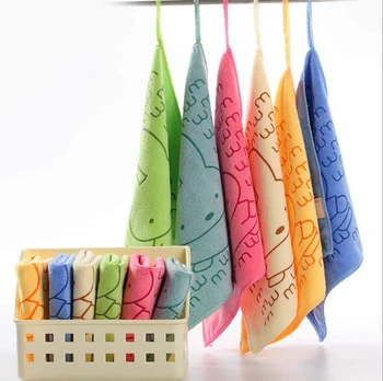 

25*25cm Special Absorbent Microfiber Kitchen Cleaning Small Square Towel Bathroom car dish cloth rags 6 Colors to choose H0048