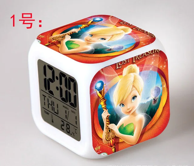 MovieTinker колокольчик светодиодный 7 цветов вспышка цифровой будильник часы детский ночник спальня Пробуждение часы-будильник - Цвет: Белый