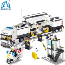 Qunlong font b Toys b font Minecraft Police Station Modle Building Blocks DIY Bricks Set Educational
