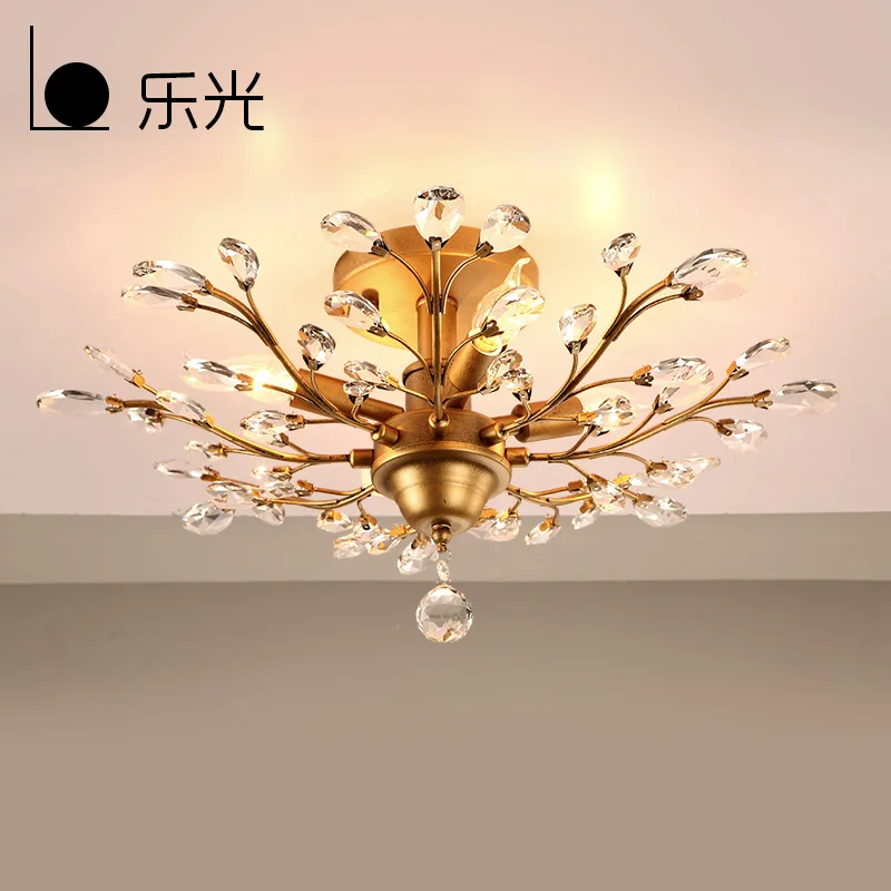

Nordic Modern Crystal Ceiling Light Fixtures for Bedroom Kitchen Living Room Crystal Branches Style ceiling lamp